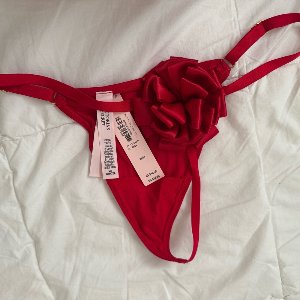 Limited Edition Victoria Secret Red Bow V-String
